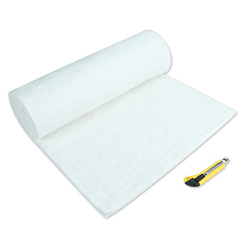 1"x24"x48",2400F Ceramic Fiber Fireproof Insulation Blanket, Applicable to Furnace, forging, kiln and Stove - size: 1inch (Thick) x24inch x48inch