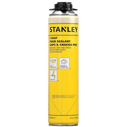 Stanley F905P Gaps & Cracks Pro Foam Sealant (1x24 Oz.) – High Yield Expanding Polyurethane Spray Foam Insulation for Wide Cracks & Cavities, Waterproof, Gun Use | Gun NOT Included | 24 Oz. 1 Pack - color: Gaps & Cracks Pro Pack, size: 1 Pack