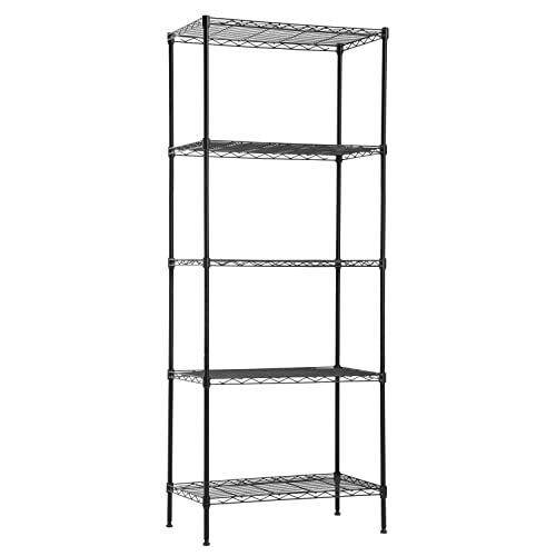 PayLessHere | 5-Tier Wire Shelf | 24"x14"x60" | Black - color: Black, size: 24"D x 14"W x 60"H