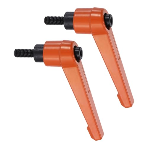 uxcell Clamping Lever Handles for Lathe, M5x12mm Male Thread Orange 2Pcs - size: M5x12mm