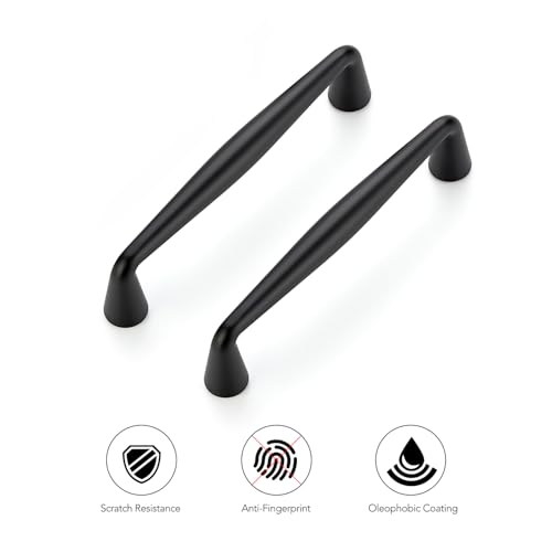 Ravinte Matte Black Cabinet Handles Solid Handles,3-3/4 Inch,5 Pack - color: Matte Black, size: 3-3/4 Inches Hole Center