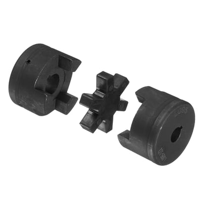 uxcell 1/2" to 3/4" L095 Flexible 3-Piece L-Jaw Coupling Coupler Set & Buna-N NBR Rubber Spider for Log Splitter Hybrid Equipment - size: 1/2 " to 3/4"