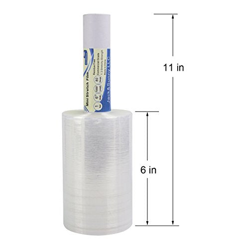 Clear Stretch Wrap 6"×1000' Plastic Wrap Roll for Moving Shipping Wrap - size: 6'' clear