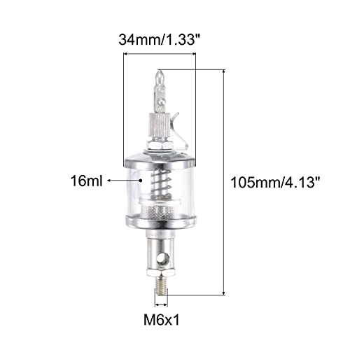 uxcell Needle Valve Type Oil Cup M6x1 Thread 16ml Sight Gravity Drip Feed Oiler