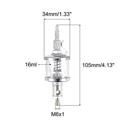 uxcell Needle Valve Type Oil Cup M6x1 Thread 16ml Sight Gravity Drip Feed Oiler