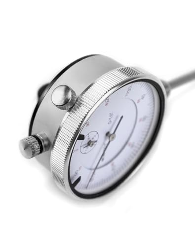 QWORK 0-1 Inch Dial Indicator with Carbide Anvil, 2 Pack, 0.001 Inch Resolution, Interchangeable Flat & Lug Back – 2 Inch Dial, Twist-Lock Bezel