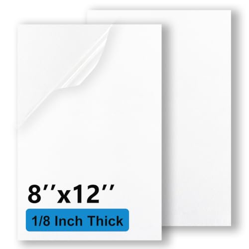 2 Pack White ABS Plastic Sheet 8" x 12" x 1/8" (3mm Thick), High Tensile and Impact Strength Moldable Plastic Sheet, DIY Material for Home Decor, Handcraft, Project & Structural Crafts - color: White, size: 8'' x 12'' 3mm Thick
