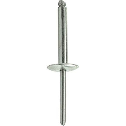 Fastenere Large Flange Pop Rivets - 3/16" x 1" (25 Pack) Heavy Duty, Stainless Steel Blind Rivets, Open End 6-16 Grip Range .876" - 1.00", Corrosion Resistant, High Tensile & Shear Strength - size: 3/16" x 1" (6-16) (25 Pack)