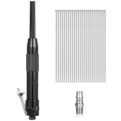 Threlaco Compact Air Needle Scaler with 40 Pieces 7' Descaling Needles Pneumatic Tools Air Powered Remove Slag Rust Paint Weld and Dirt Quickly(12 Needles)