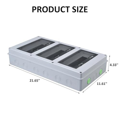 36 Way Circuit Breaker Box, IP65 Waterproof, for Indoor and Outdoor - style: 36 WAY-21.7*4.3*11.6Inch