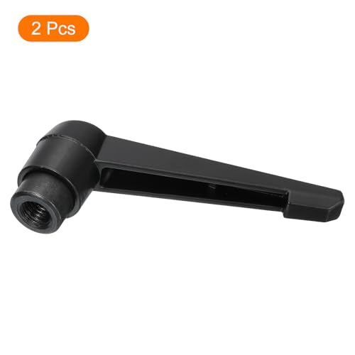 uxcell 2Pcs M12 Adjustable Knobs Handle Female Thread Push Button Ratchet Quick Release Locking Rotating Bolt for Lathe Machinery, Black - size: M12