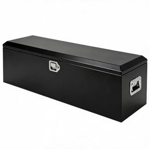 20" Truck Bed Steel Tool Box Lockable Storage - color: BLACK, size: 20x12x9.6 Inch