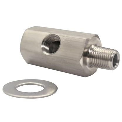 YSIL 1/8 NPT with 1/8 NPT Tee Oil Pressure Sensor Adapter Stainless Steel