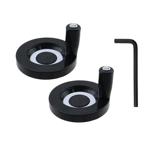 2 Pcs Black 3.15"/ 80mm Wooden back corrugated Hand Wheel - style: 2 Pcs 80mm Dia.× 8mm Hole Dia.(with Allen Wrench)
