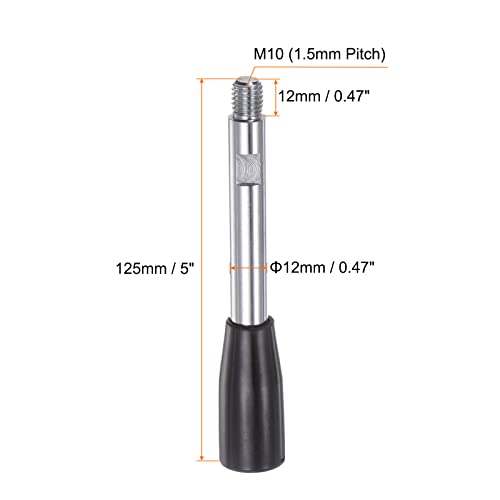 HARFINGTON Clamping Handles M10 Thread 125mm (5") Length Chrome Plated Revolving Crank Handle Grip Handwheel Screw Stem for Lathe Machine - color: Black, size: M10 x 125mm