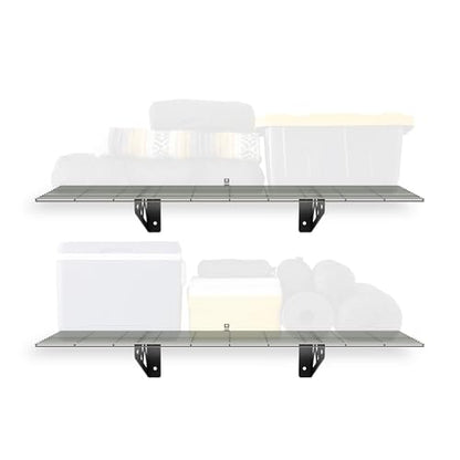 MonsterRax 12x36 Garage Wall Shelf 2-Pack, 300lb, Hammertone - color: Hammertone, size: 12"x36"