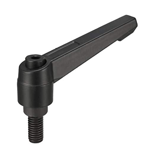 uxcell M8 x 16mm Handle Adjustable Clamping Lever Thread Push Button Ratchet Male Threaded Stud Knobs Rotating Screw Handles Bolts with Locking Lever Black - size: M8x16mm