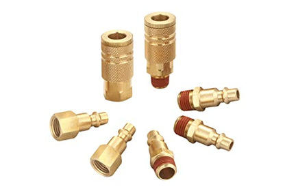 Coupler and Plug Kit, 1/4 Inch NPT, Industrial Type D - size: 7 Piece with sealant