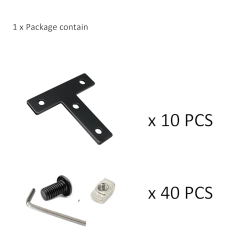 10 Sets 2020 Aluminum Extrusion Profile Hardware V T Slot Brackets - style: 10 sets T with M5