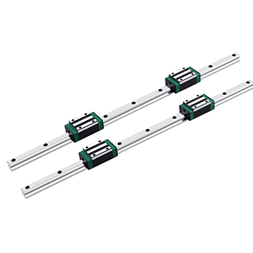 Linear Rail 2PCS HGR20 600mm Linear Guide Rail HGH20CA HGH20 Linear Slide Rail + 4PCS HGH20CA Carriage Slider Block CNC Kit for DIY CNC Routers Lathes Mills - size: 600mm, style: Green HGR20