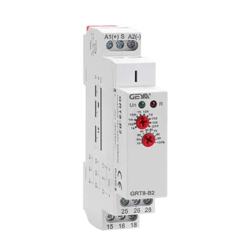 Delay Off Time Relay 16A 2SPDT Electronic Adjustable Single Function Timer Delay Relay Din Rail Modular(GRT8-B2,AC/DC12V-240V) - size: GRT8-B2,AC/DC12V-240V