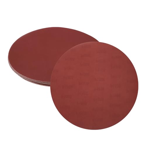 uxcell 8pcs 12-Inch PSA Sanding Discs, 1000 Grits Aluminum Oxide Self Adhesive Stick Back Sandpapers, No-Hole Round Wet/Dry Sander Papers, Sand Auto Car Paint, Wood, Metal - size: 1000 Grits