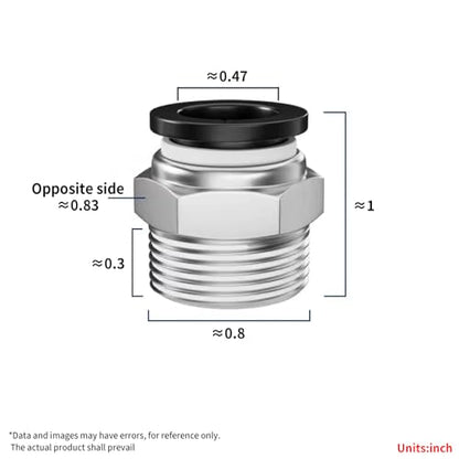 Pneumatic Black Push Connect Fittings 1/2 Inch Tube OD x 1/2 Inch NPT Air Push Connect Tools Pneumatic Hose Fittings(Pack of 10) - size: 1/2"OD x 1/2"NPT