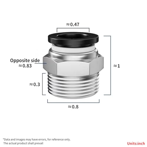 Pneumatic Black Push Connect Fittings 1/2 Inch Tube OD x 1/2 Inch NPT Air Push Connect Tools Pneumatic Hose Fittings(Pack of 10) - size: 1/2"OD x 1/2"NPT