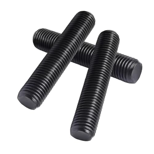 5pcs M12*100mm Fully Threaded Stud, Grade 10.9 Carbon Steel Black Oxide Finish Long Threaded Rod Bar for Furniture Industrial Maintenance Connection Fasteners - size: M12*100-5PCS