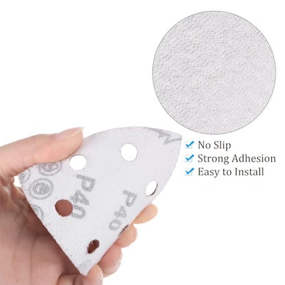 50pcs Mouse Sander Detail Sandpaper 40Grit 3-1/2" Triangle - size: 40 grit