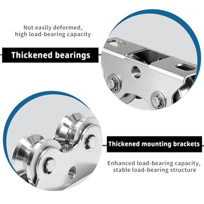 Groove Wheel V-Shaped, Sliding Gate Rollers Detachable Track gate Wheels, Double Bearing Caster with Bracket, Steel Heavy Duty Rigid Roller