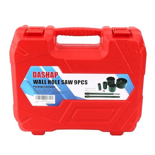9PCS Concrete Hole Saw Kit, SDS Plus & Max Bit Shank, Tungsten Steel & Carbide Masonry Hole Saw Set, 30-100mm, Stone, Brick, Concrete