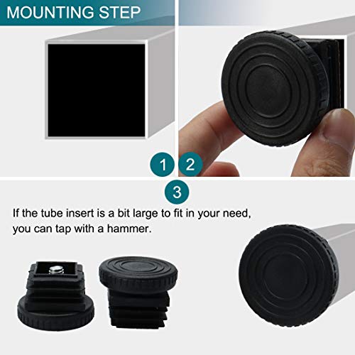 uxcell Leveling Feet 30 x 30mm Square Tube Inserts Kit Furniture Glide Adjustable Leveler with Nuts for Table Sofa Chair Leg 4 Sets