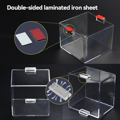 Strong Magnet Magnetic Push Button Switch Protective Cover Dustproof Waterproof Transparent for Computer Cocket Emergency Stop Button Square 84 * 84 * 62mm - color: Square Hole: 84*84*62mm