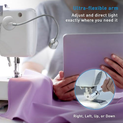 Daylight Company Sewing Machine Lamp, Professional Led Light, Fits Most Machines, Bright Led Lamp, Chrome,3.5*2.3*25cm [Energy Class A+]