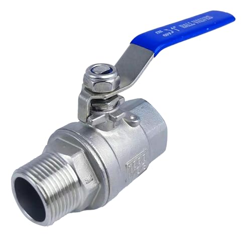 Full Port Ball Valve 1" NPT Heavy Duty Stainless Steel 304 Male x Female Thread For Water,Oil and Gas（1000WOG） - size: 1"NPT
