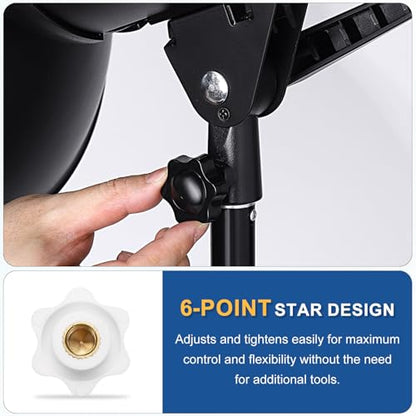 HARFINGTON Star Knob M6 Female Thread 25mm Head Brass Insert White 3pcs - color: White, size: M6 x 25mm
