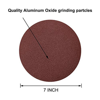 Biaungdo 7-Inch Sandpapers Sand Discs, 80 Grit, 30 Pcs - style: 30 Pcs 7 Inch 80 Grit