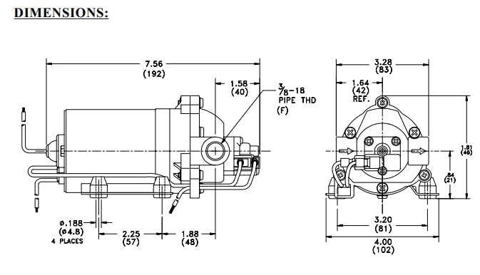 PENTAIR SHURFLO 8000-151-296 Self-Priming Diaphragm Pump, 24V DC 1.0 GPM 60 PSI Automatic Demand Switch, 3/8 in FNPT Ports, Chemical-Resistant, Agricultural and Industrial Fluid Transfer Pump