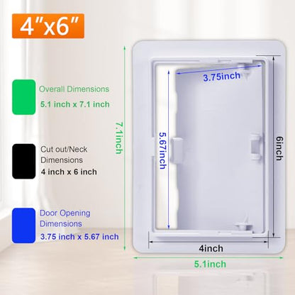 Suteck Plastic Access Panel for Drywall & Ceiling 4 x 6 Inch - size: 4 x 6 inch