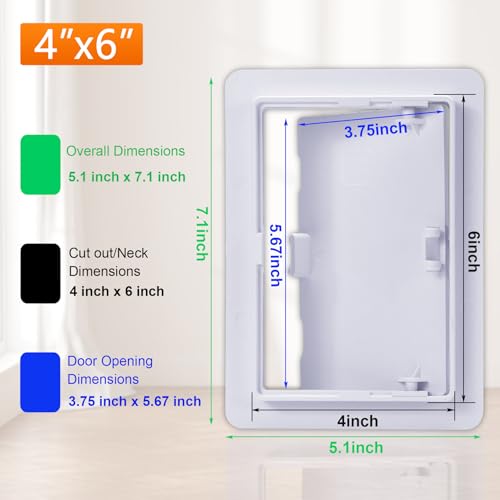 Suteck Plastic Access Panel for Drywall & Ceiling 4 x 6 Inch - size: 4 x 6 inch