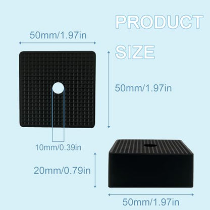 4 Pack 2×2×0.8 Inch Thick Rubber Anti-Vibration Pads & Shock Absorbing Pads - size: 50X50X20mm