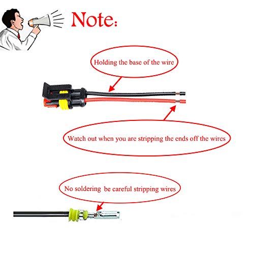2 Pin Connector Waterproof,2Pin Way Car Electrical Connector with Wire 16AWG Marine for Car,Truck,Boat,Motorcycle and Other Wire Connections. (5pairs) - size: 2-way