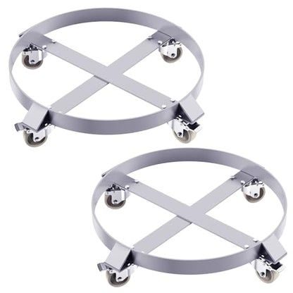 Garvee 55 gal Drum Dolly,Heavy Duty 1000 LBS Load Capacity, Barrel Dolly Cart Drum Caddy, Non Tipping Hand Truck Dollies with Steel Frame 4 Swivel Casters Wheel, for Warehouse Drum Handling (2 pcs) - color: 2 Pcs