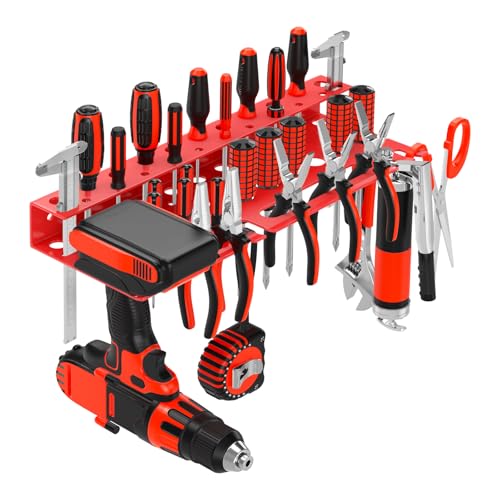 Metal Screwdriver Organizer, Wall Mount Plier Organizer Hammer Holder, Hand Tool Storage Rack for Garage Workshop Workbench(Red, 1PC) - color: Red, size: 1PC Hand Tool Holder