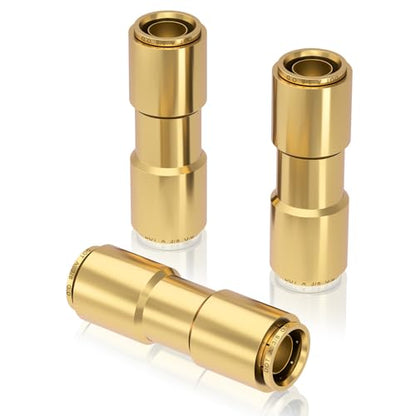 CheeMuii 3PCS 3/8" Brass DOT Air Line Fittings DOT Brass Straight Union - size: 3/8IN-3PCS