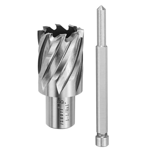 HARFINGTON Annular Cutter 1-1/8" Cutting Diameter Shank 3/4" with 1" Depth of Locating Pin M2 High-Speed Steel Drill Bit Annular Cutter for Standard Magnetic Drills Machine Tools Mills - size: 1-1/8 inch * 1 inch