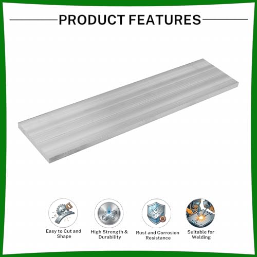 6061 Aluminum Flat Bar, 0.3" Thickness X 3" Width X 16" Length Aluminum Flat Plate, Solid Aluminum Bar for Crafting, Industrial Building - size: 0.3" X 3" X 16"
