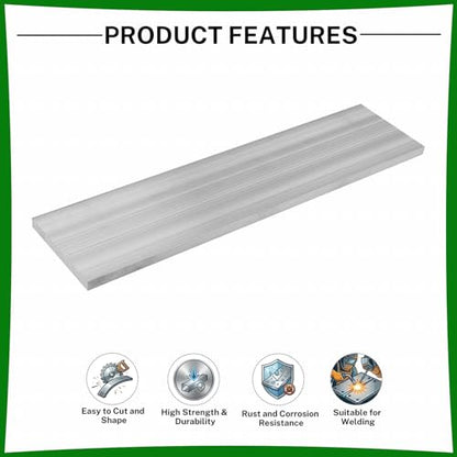 6061 Aluminum Flat Bar, 0.3" Thickness X 3" Width X 16" Length Aluminum Flat Plate, Solid Aluminum Bar for Crafting, Industrial Building - size: 0.3" X 3" X 16"