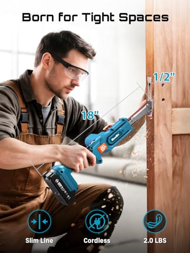 SEESII 1/2"x18" Mini Cordless Belt Sander 6-Speed 1700FT/Min 2×2Ah Battery - size: Classic Kit